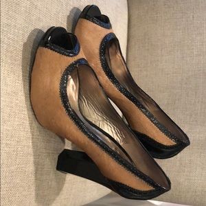 Diane vonFurstenberg pony fur patent heel